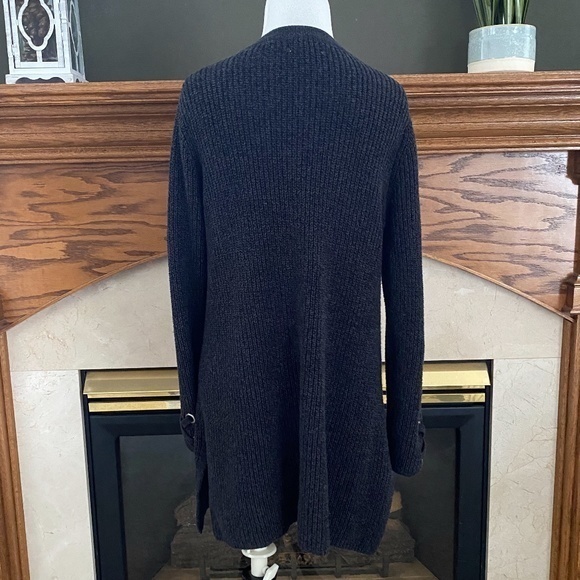 Style & Co. Charcoal Gray Grommet Lace Up Sweater Sz. M - Picture 6 of 10